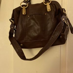 Leather bag w/ long shoulder strap and  handle
